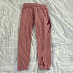 Aviator nation sweatpants, pink with ombré lighting bolt!
